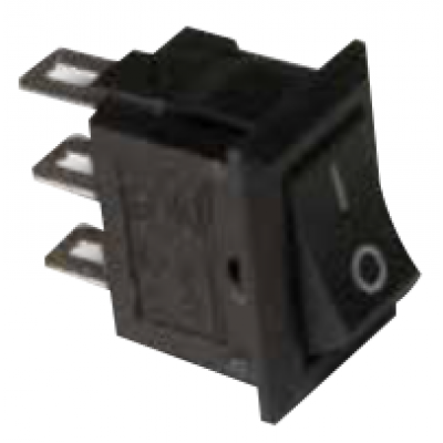 Interruptor rectangular mini tecla negra 6 Amp 250V